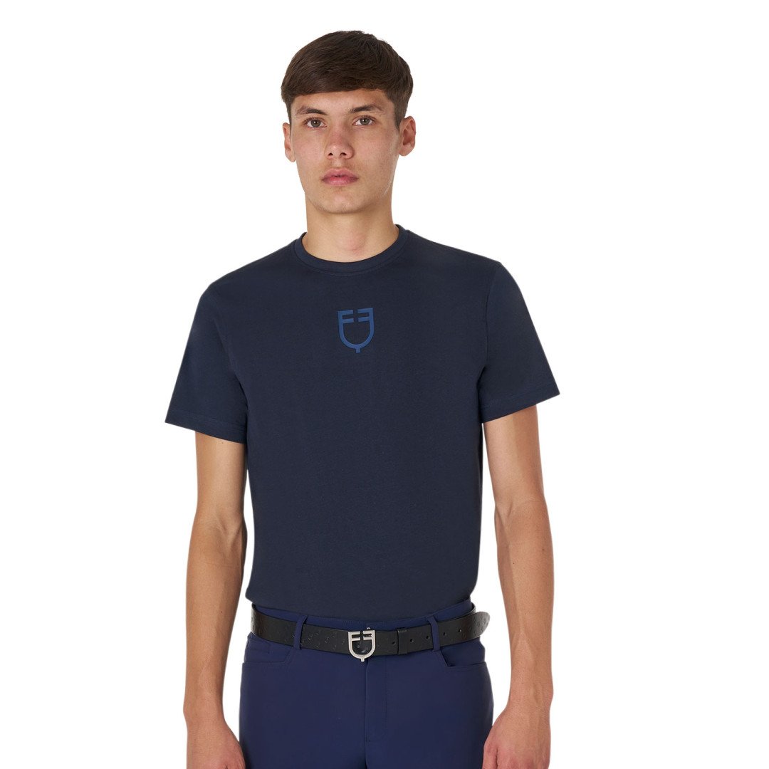 T-shirt basique pour homme avec logo ton sur ton