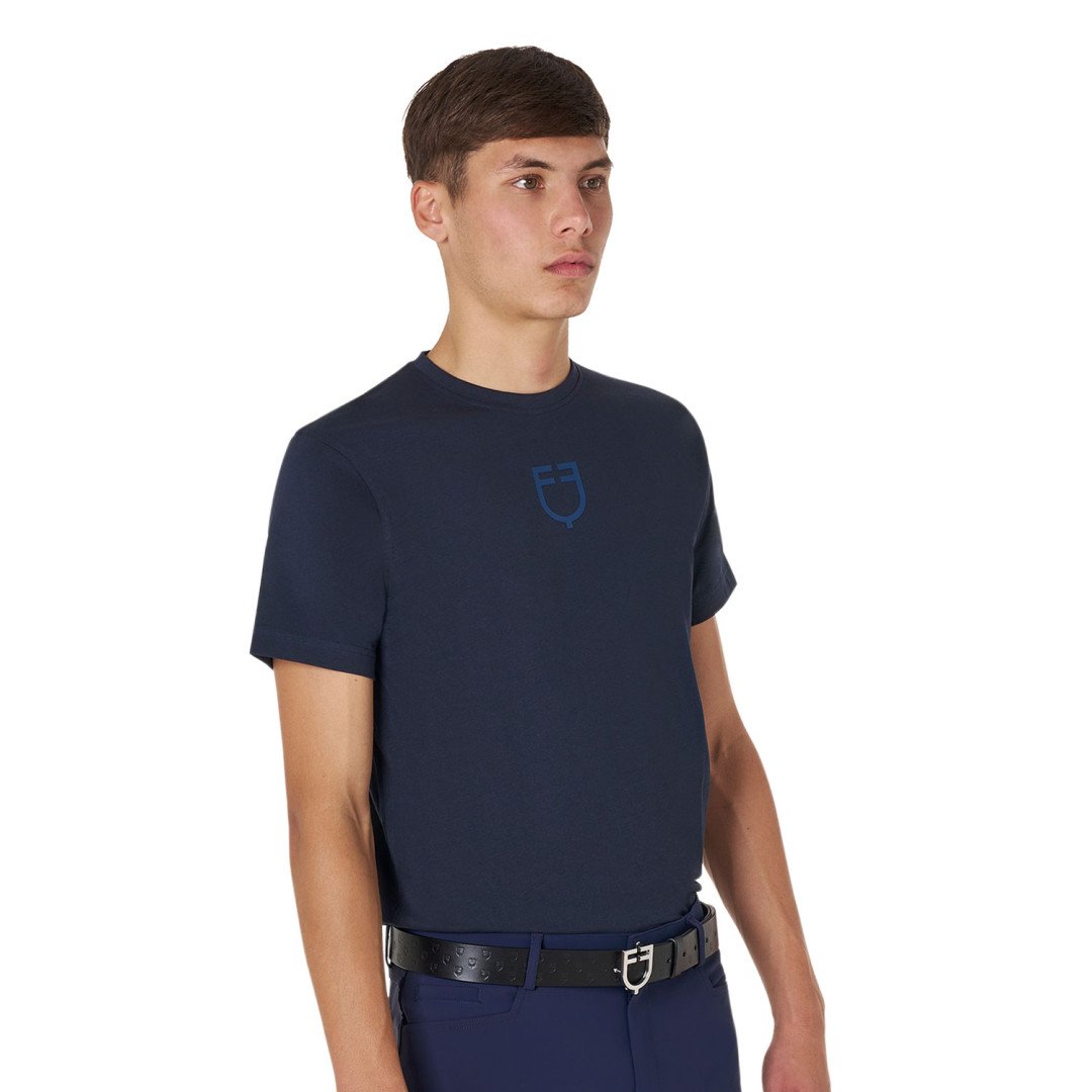 T-shirt basique pour homme avec logo ton sur ton