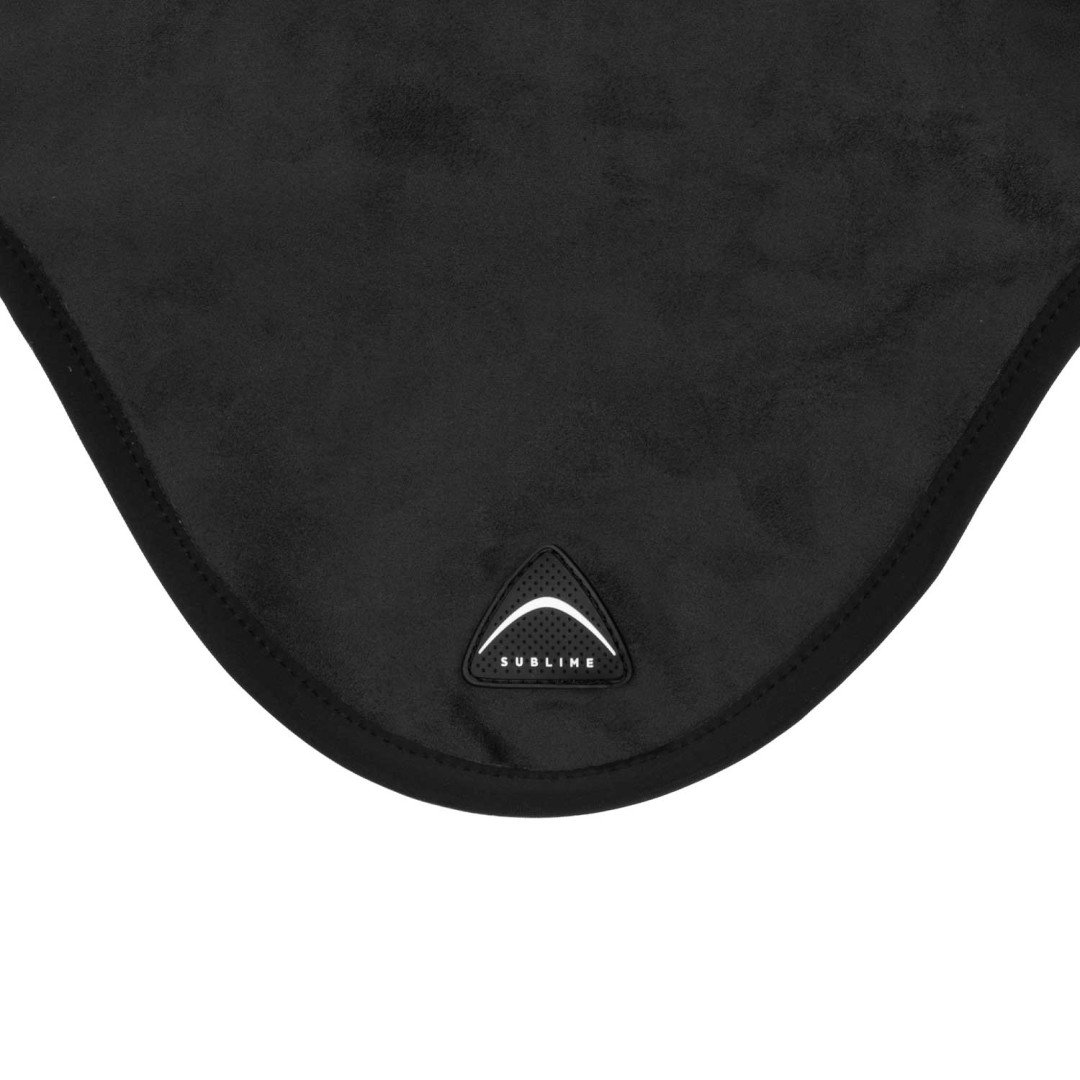 Cuffietta Sublime in camoscio con patch logata in silicone