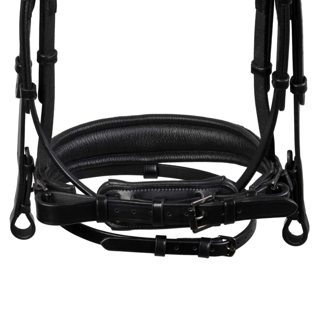 Testiera dressage anatomica in pelle con strass