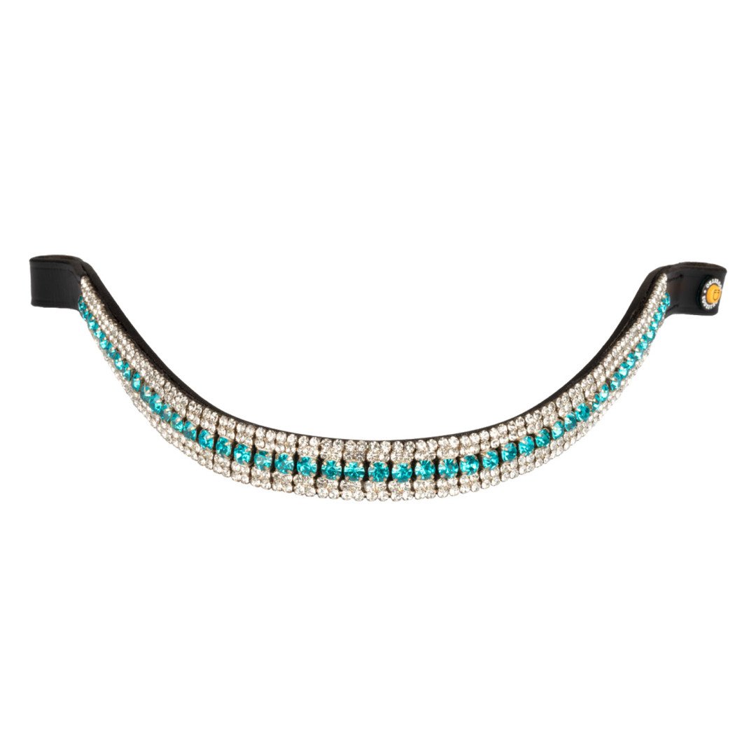 Frontalino Blue Crystal in pelle