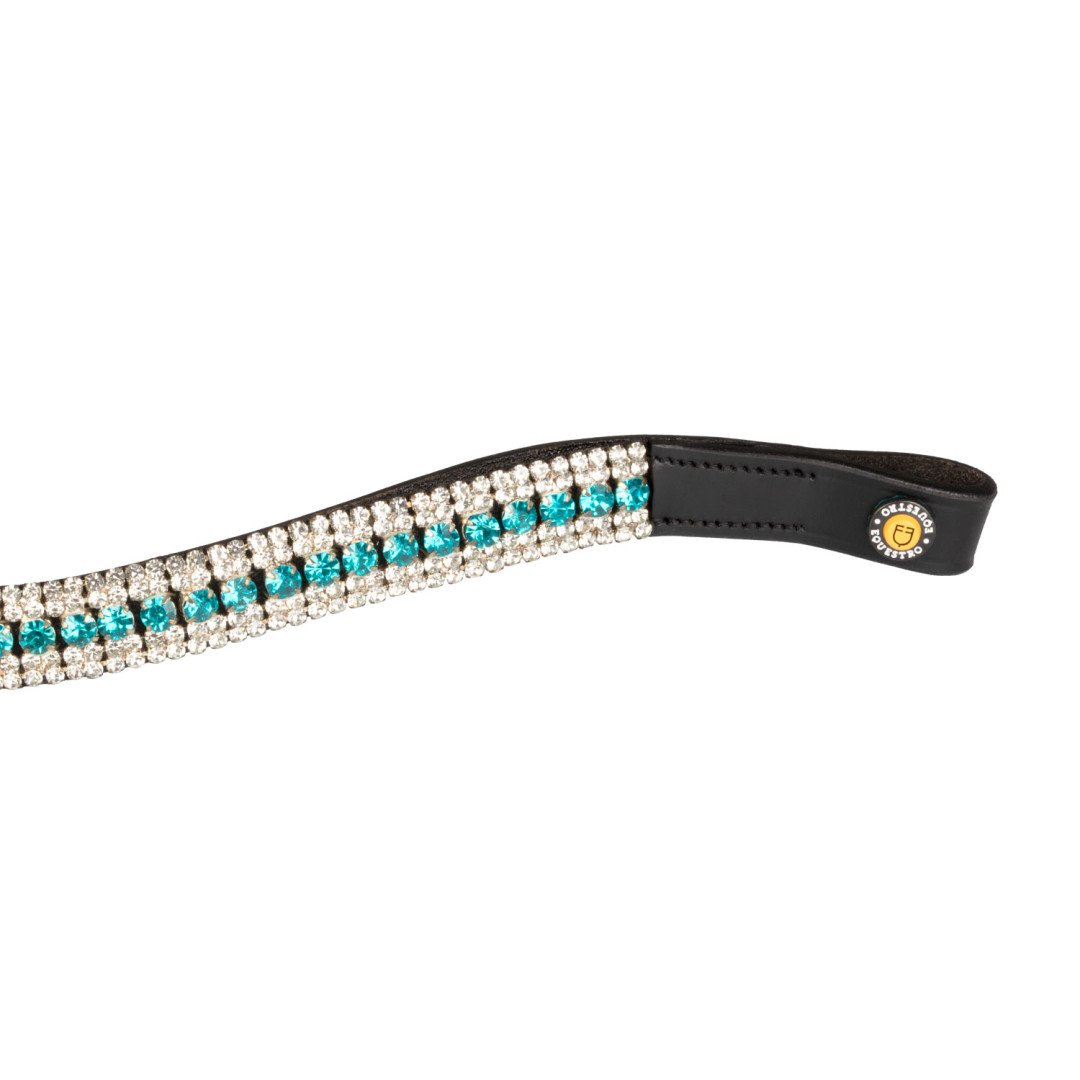Frontalino Blue Crystal in pelle