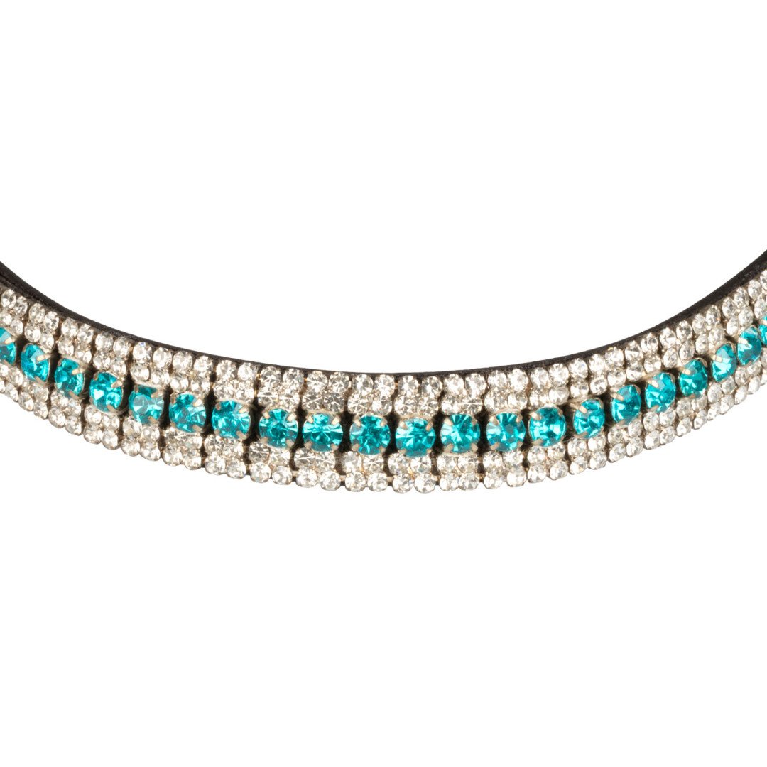 Frontalino Blue Crystal in pelle