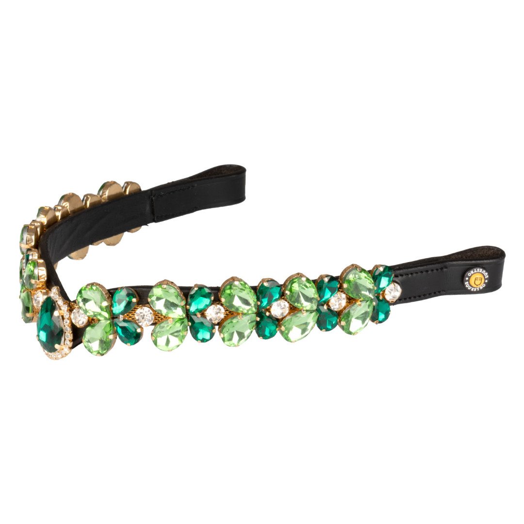 Frontalino Blue Crystal in pelle