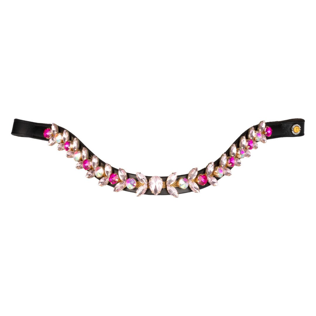 Frontalino Northern Lights Crystal in pelle