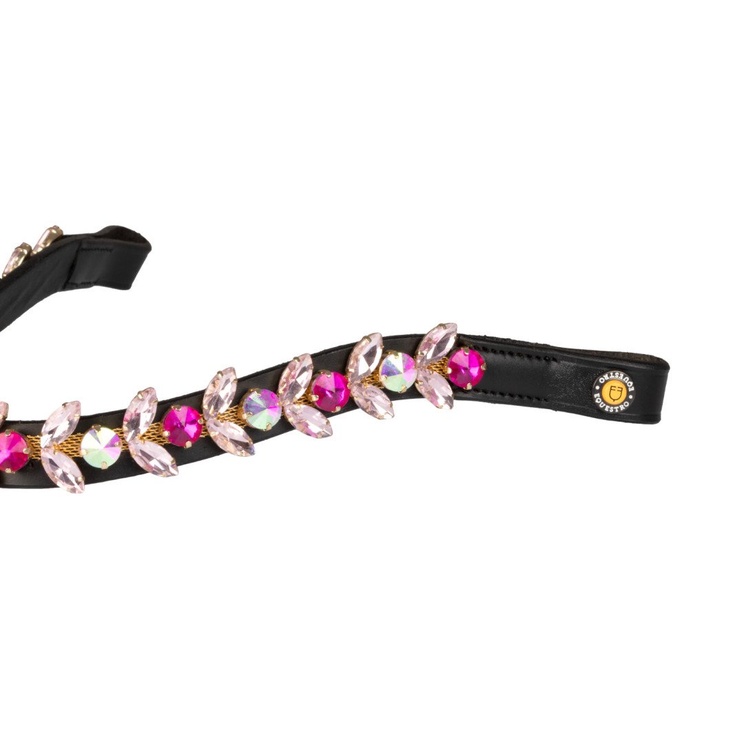 Frontalino Northern Lights Crystal in pelle