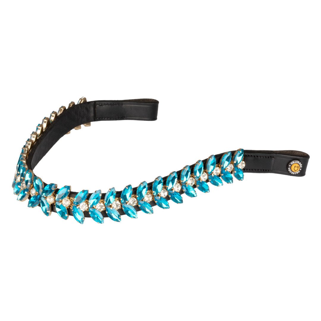 Frontalino Northern Lights Crystal in pelle