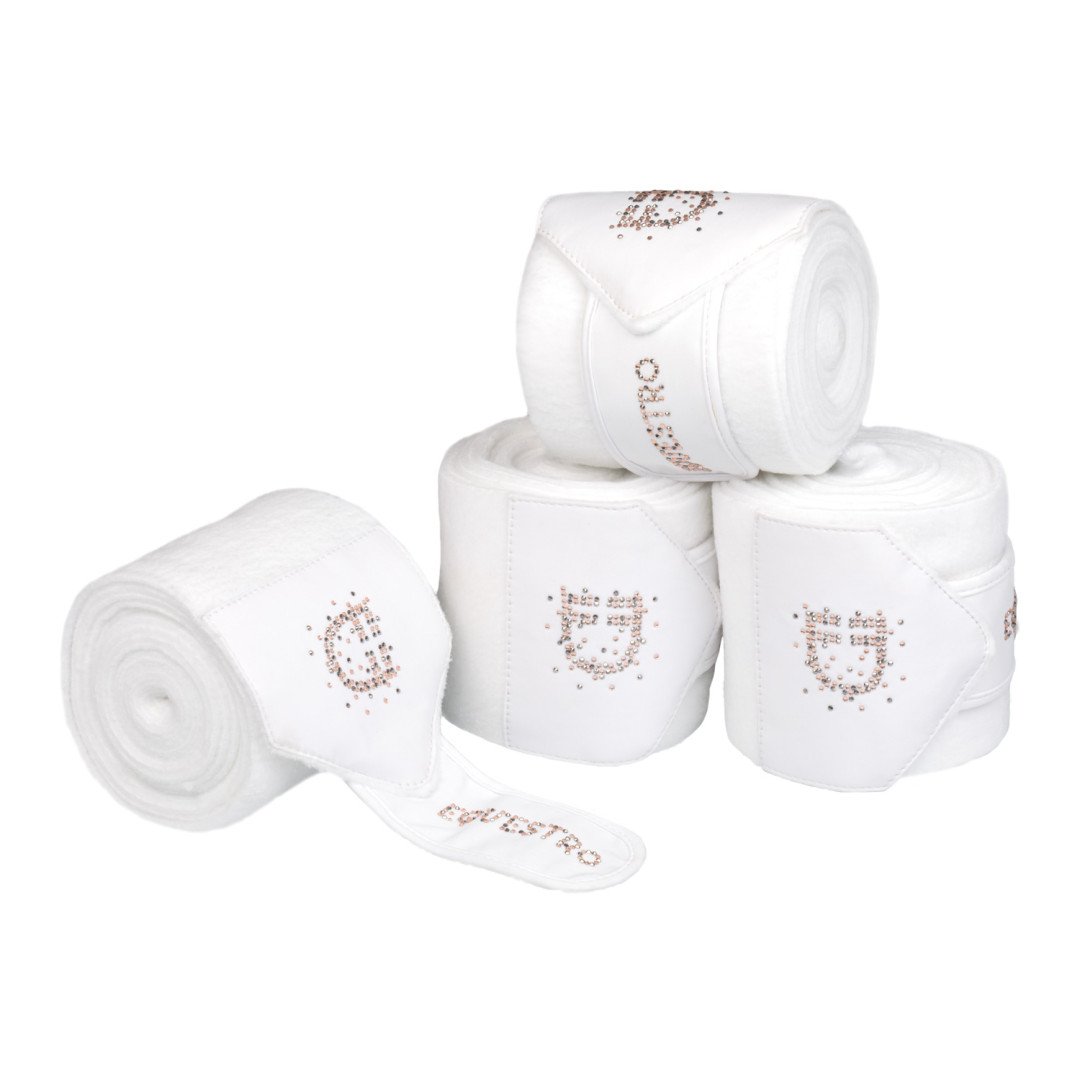 Fasce in pile con logo in strass