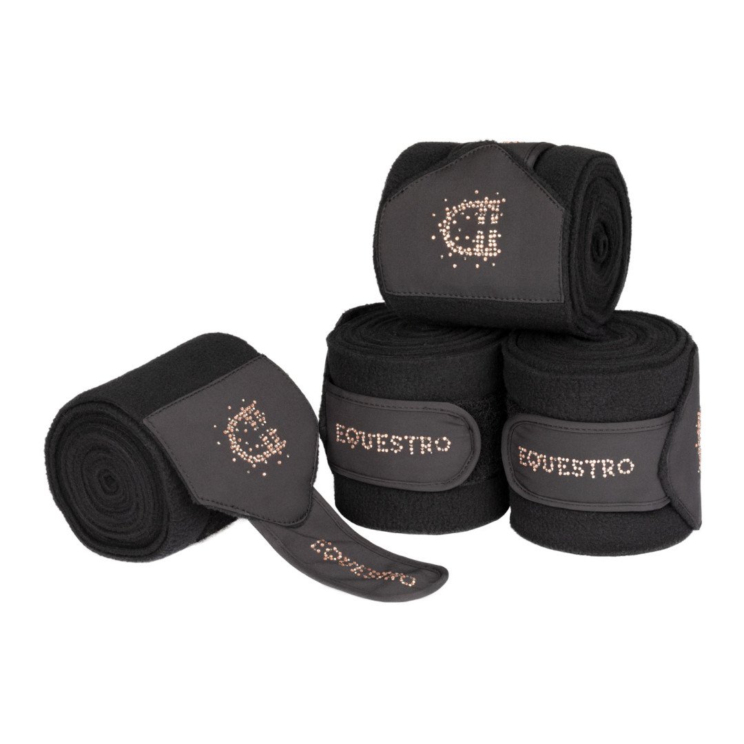 Fasce in pile con logo in strass