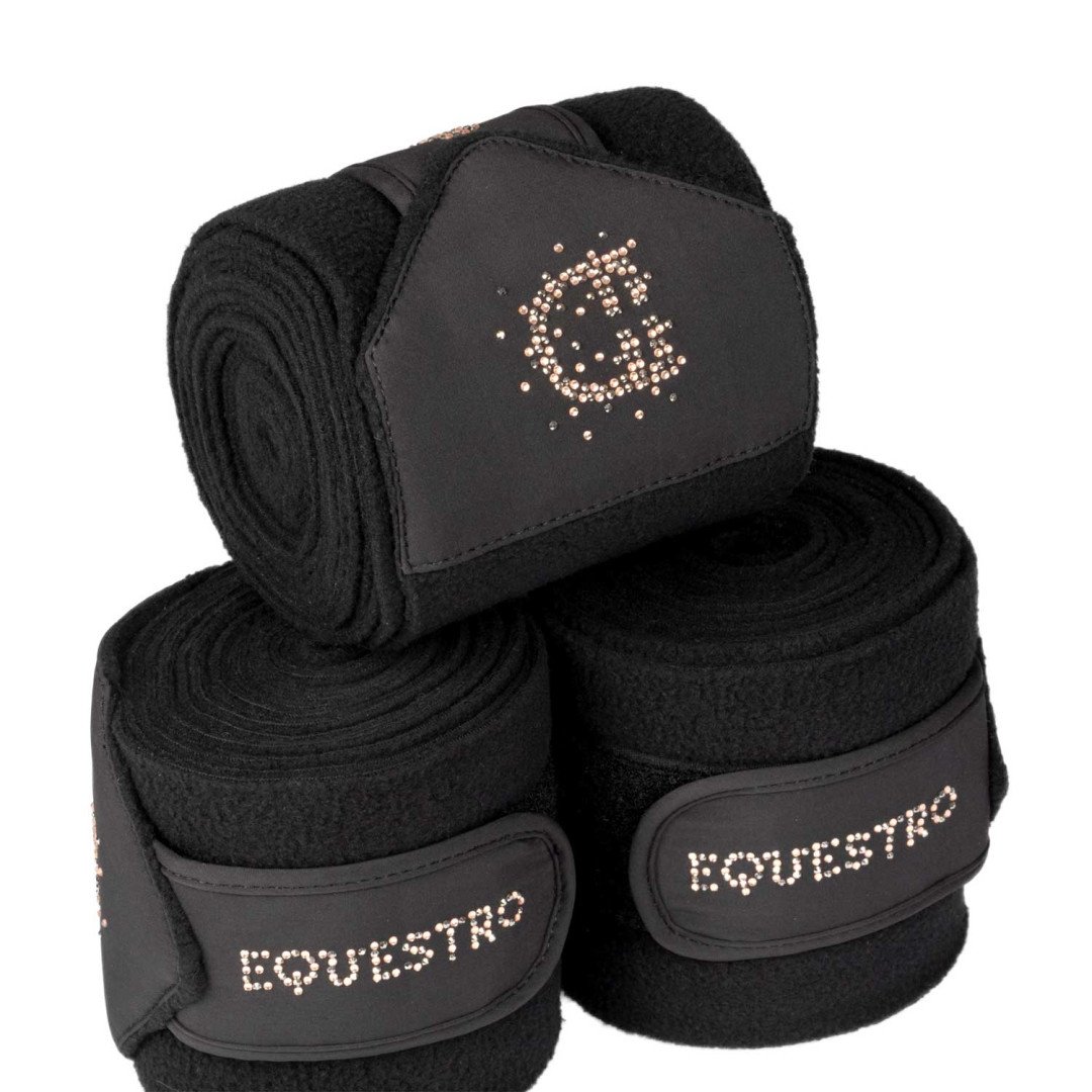 Fasce in pile con logo in strass