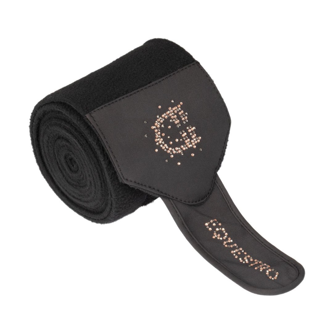 Fasce in pile con logo in strass