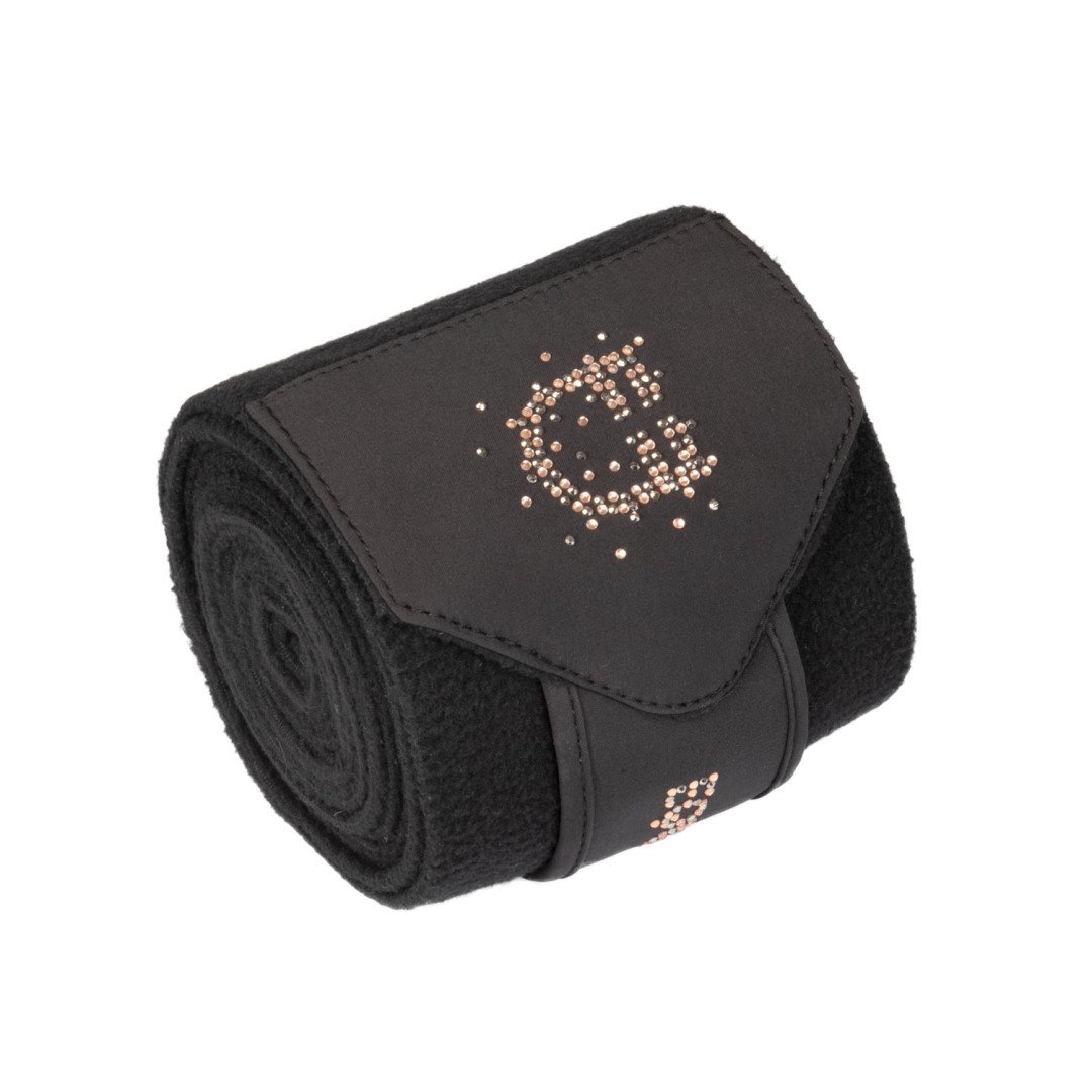 Fasce in pile con logo in strass