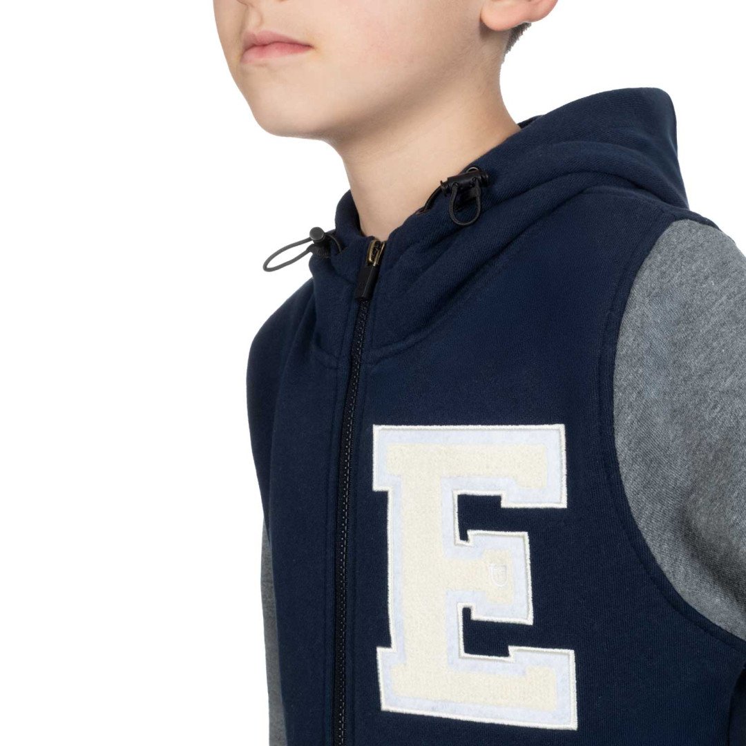 Felpa bambino istituzionale bicolore con zip frontale