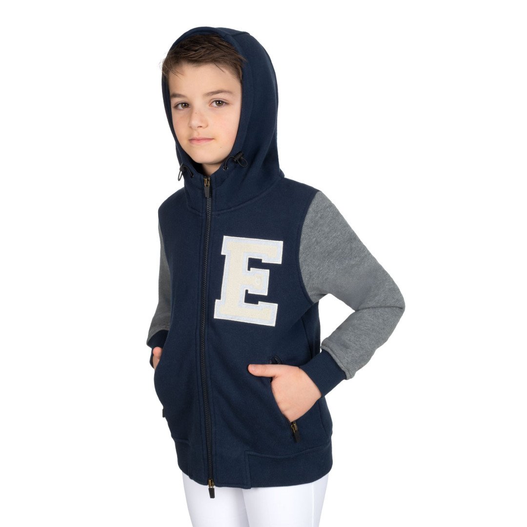 Felpa bambino istituzionale bicolore con zip frontale