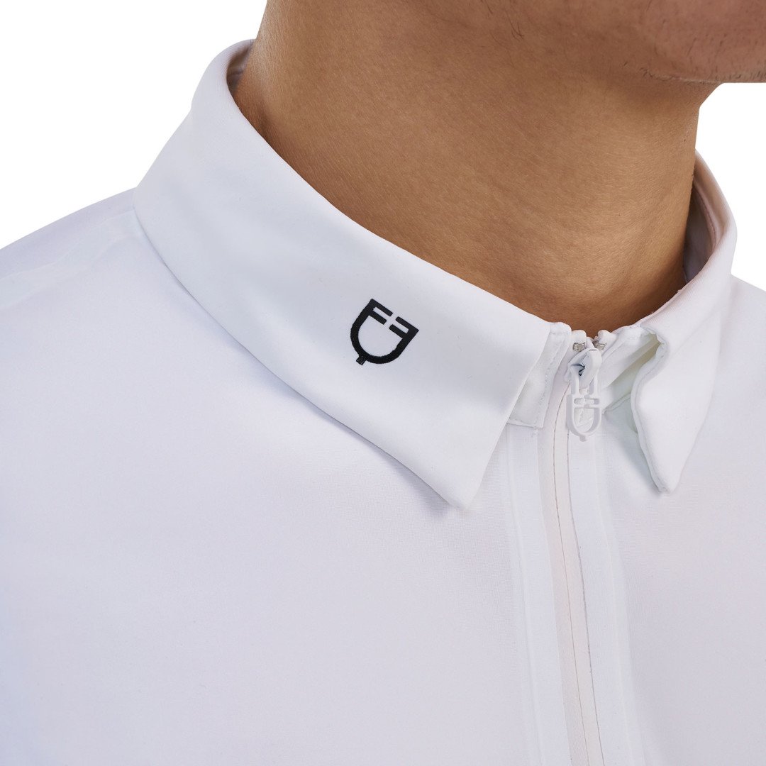 Polo concorso uomo Equestro Ridertechnology manica corta e zip