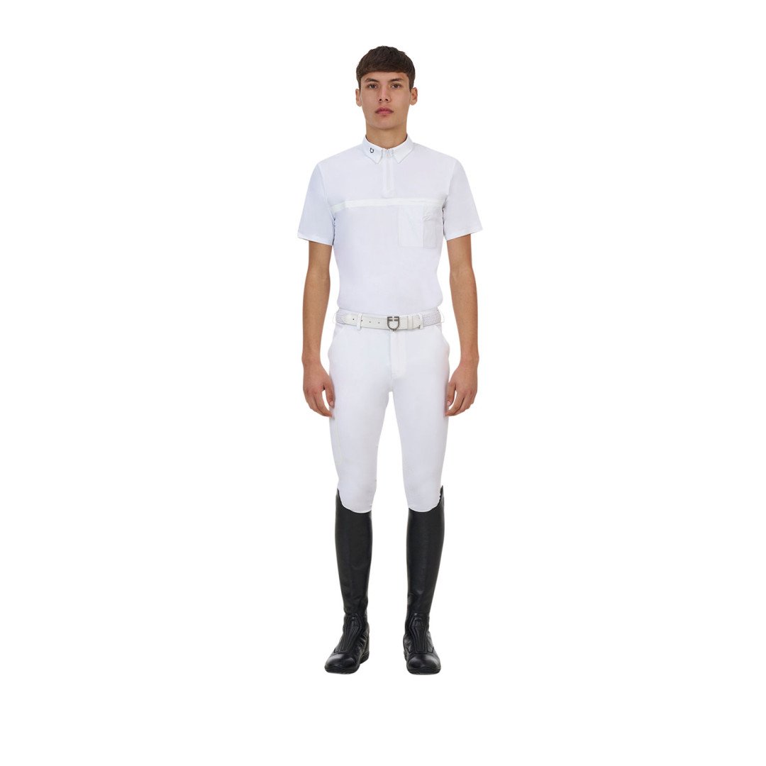 Polo concorso uomo Equestro Ridertechnology manica corta e zip