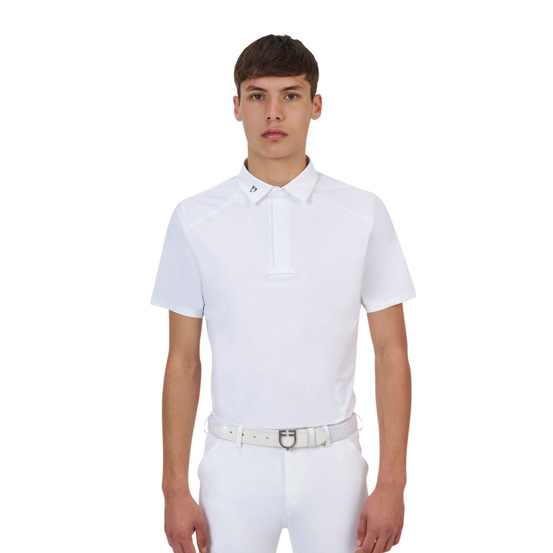 Polo concorso uomo Equestro Ridertechnology manica lunga bottoni