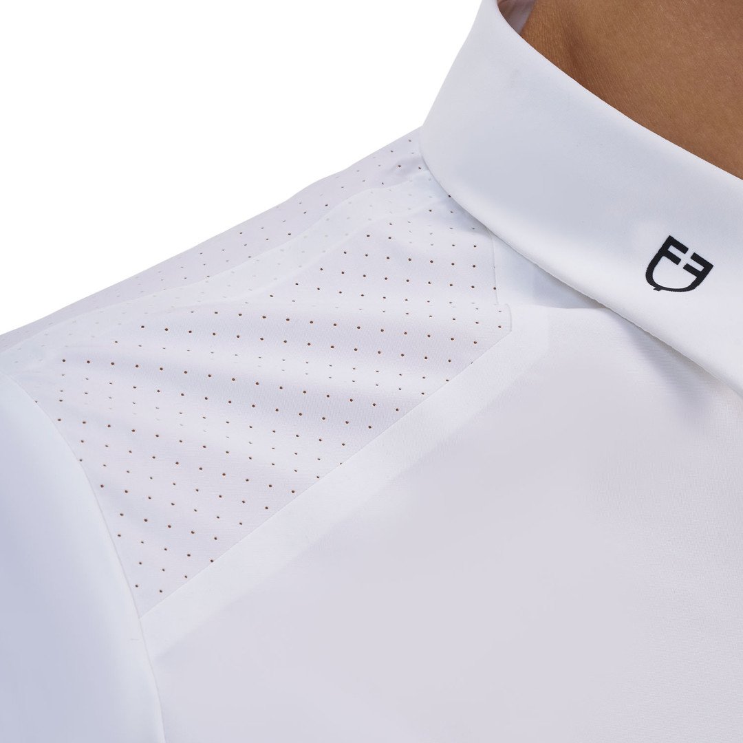 Polo concorso uomo Equestro Ridertechnology manica corta bottoni