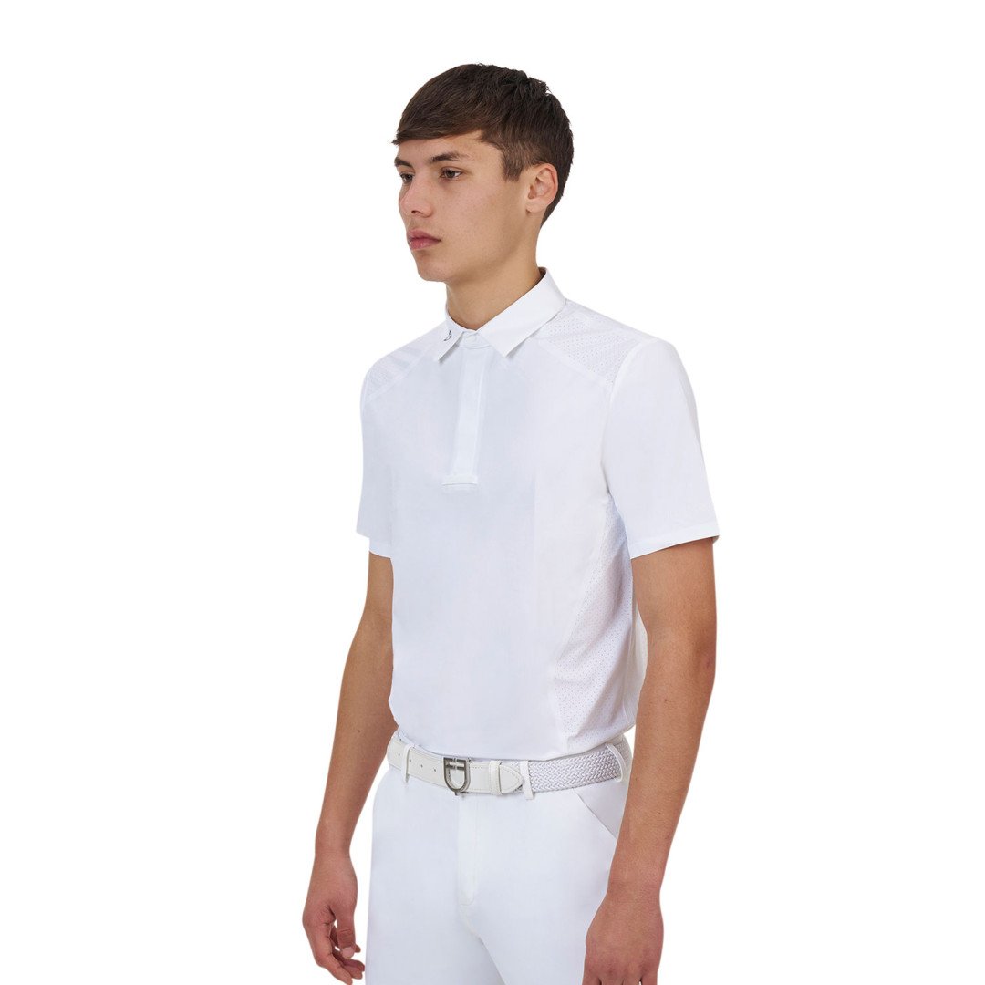 Polo concorso uomo Equestro Ridertechnology manica corta bottoni