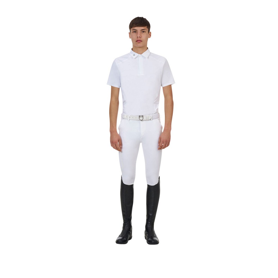 Polo concorso uomo Equestro Ridertechnology manica corta bottoni
