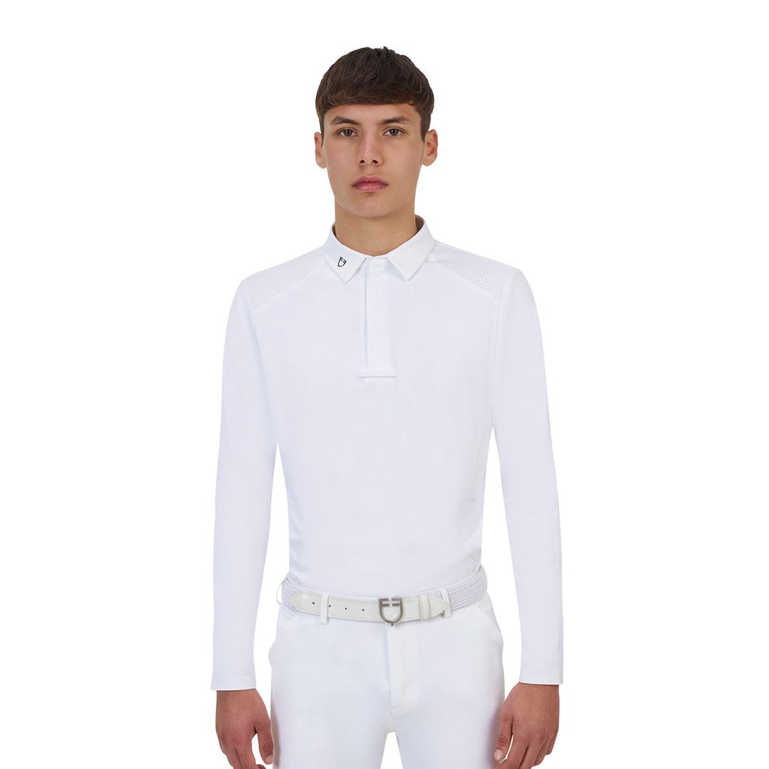 Polo training uomo Equestro Ridertechnology manica lunga e zip