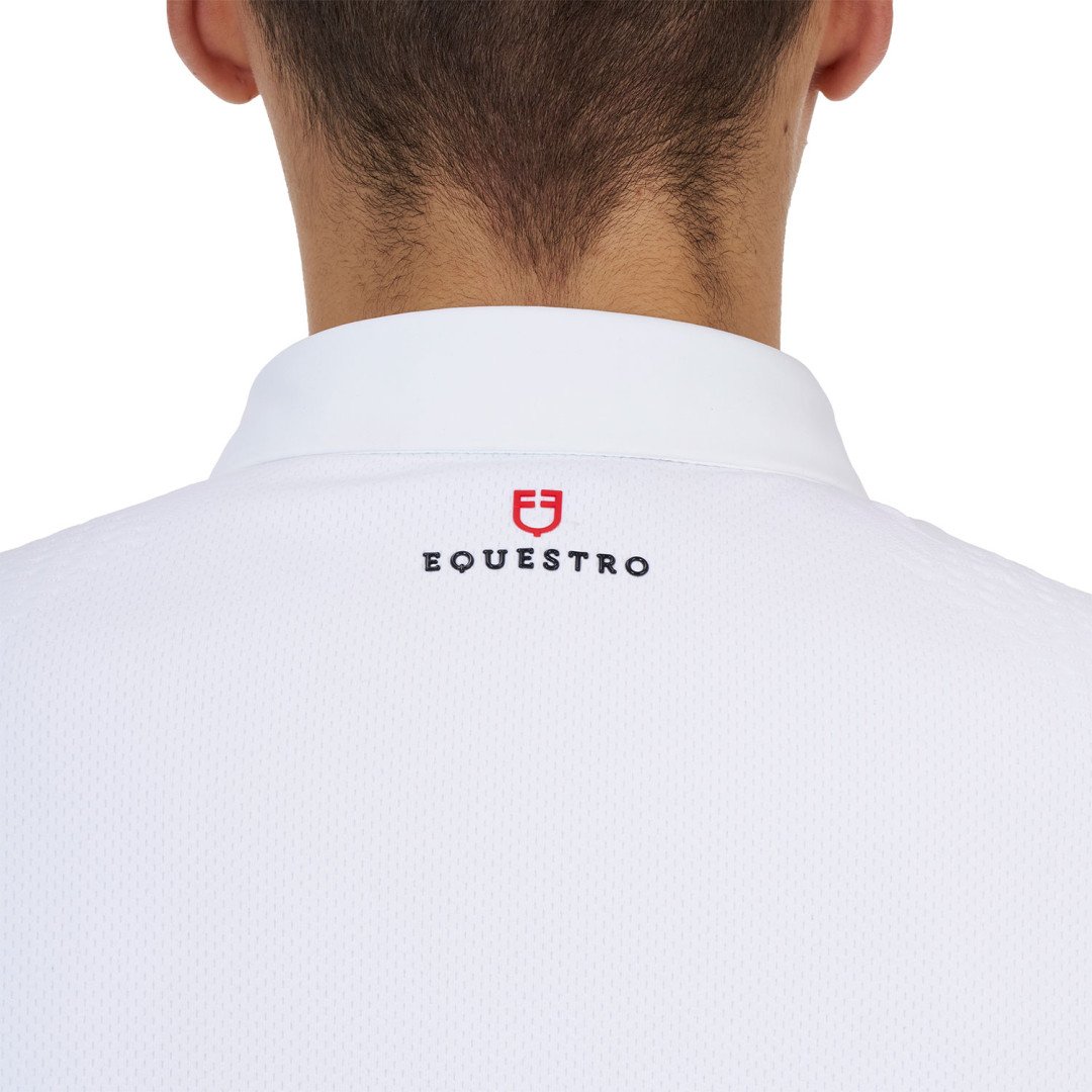 Polo concorso uomo Equestro Ridertechnology manica lunga bottoni