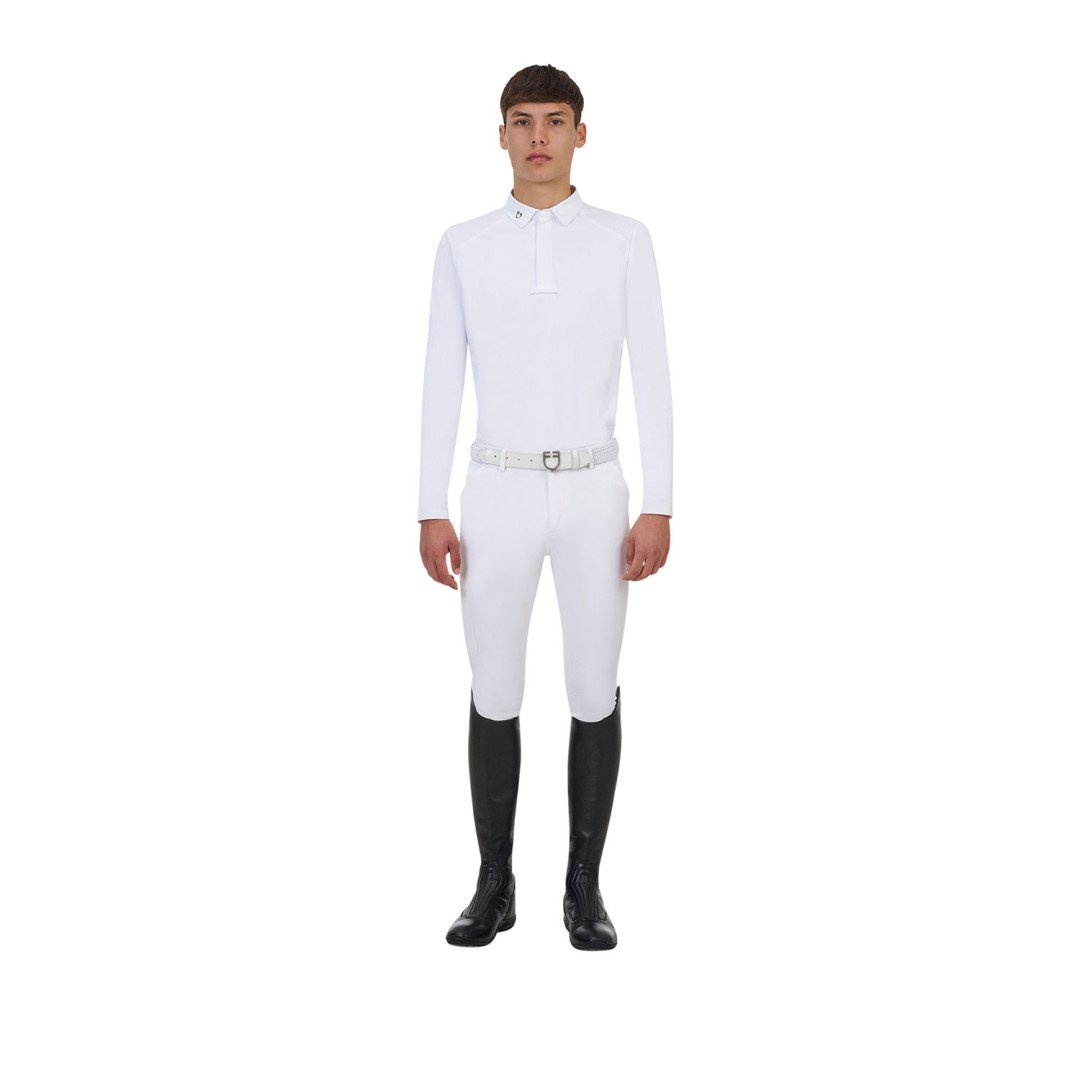 Polo concorso uomo Equestro Ridertechnology manica lunga bottoni
