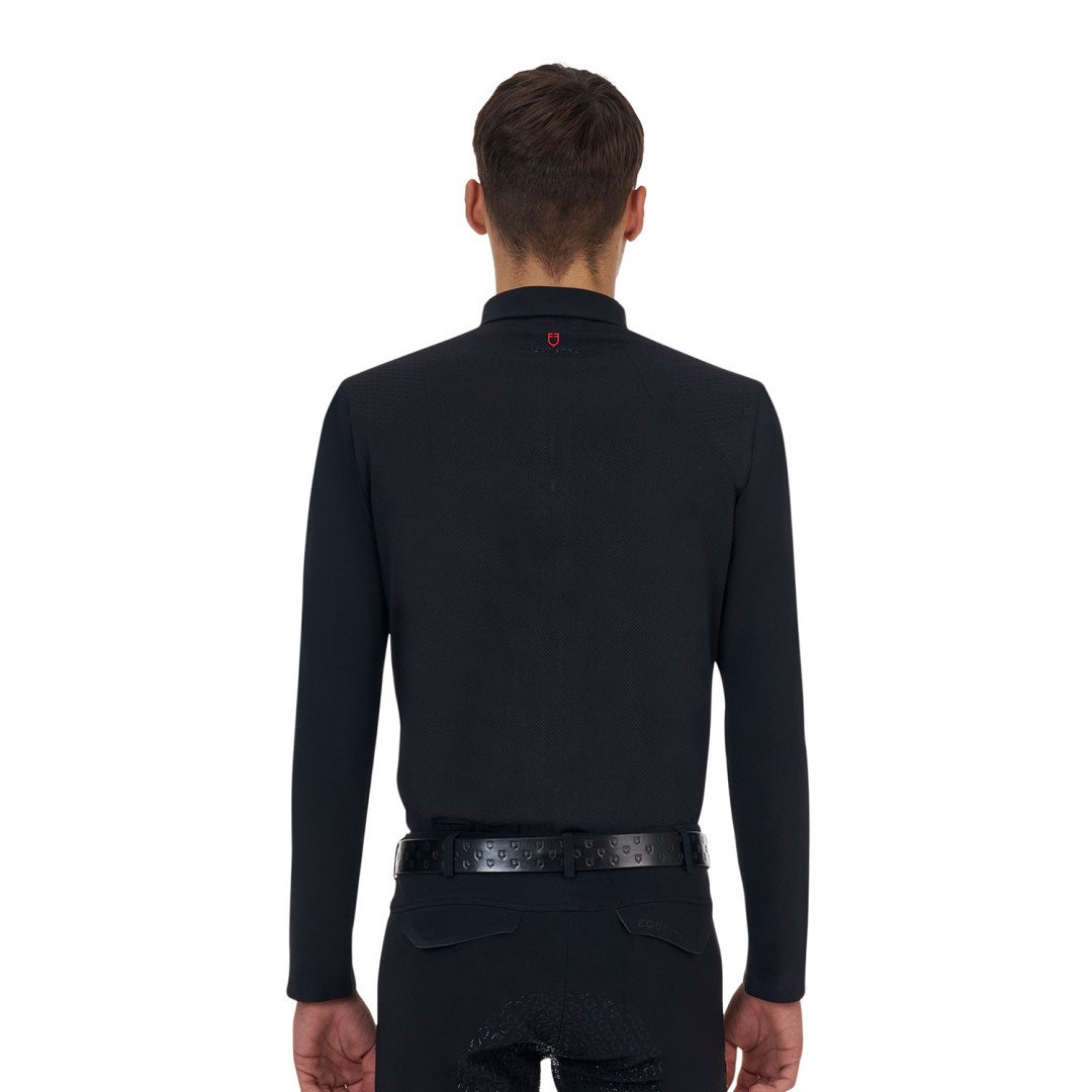 Polo training uomo Equestro Ridertechnology manica lunga e zip