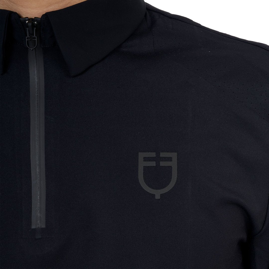 Polo training uomo Equestro Ridertechnology manica lunga e zip