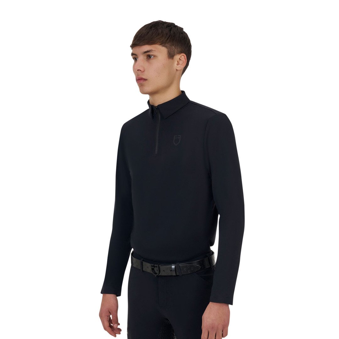 Polo training uomo Equestro Ridertechnology manica lunga e zip