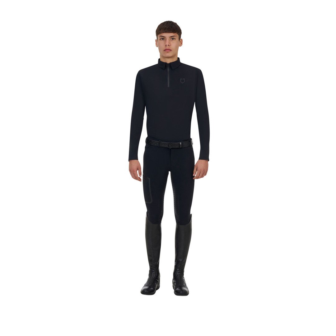 Polo training uomo Equestro Ridertechnology manica lunga e zip