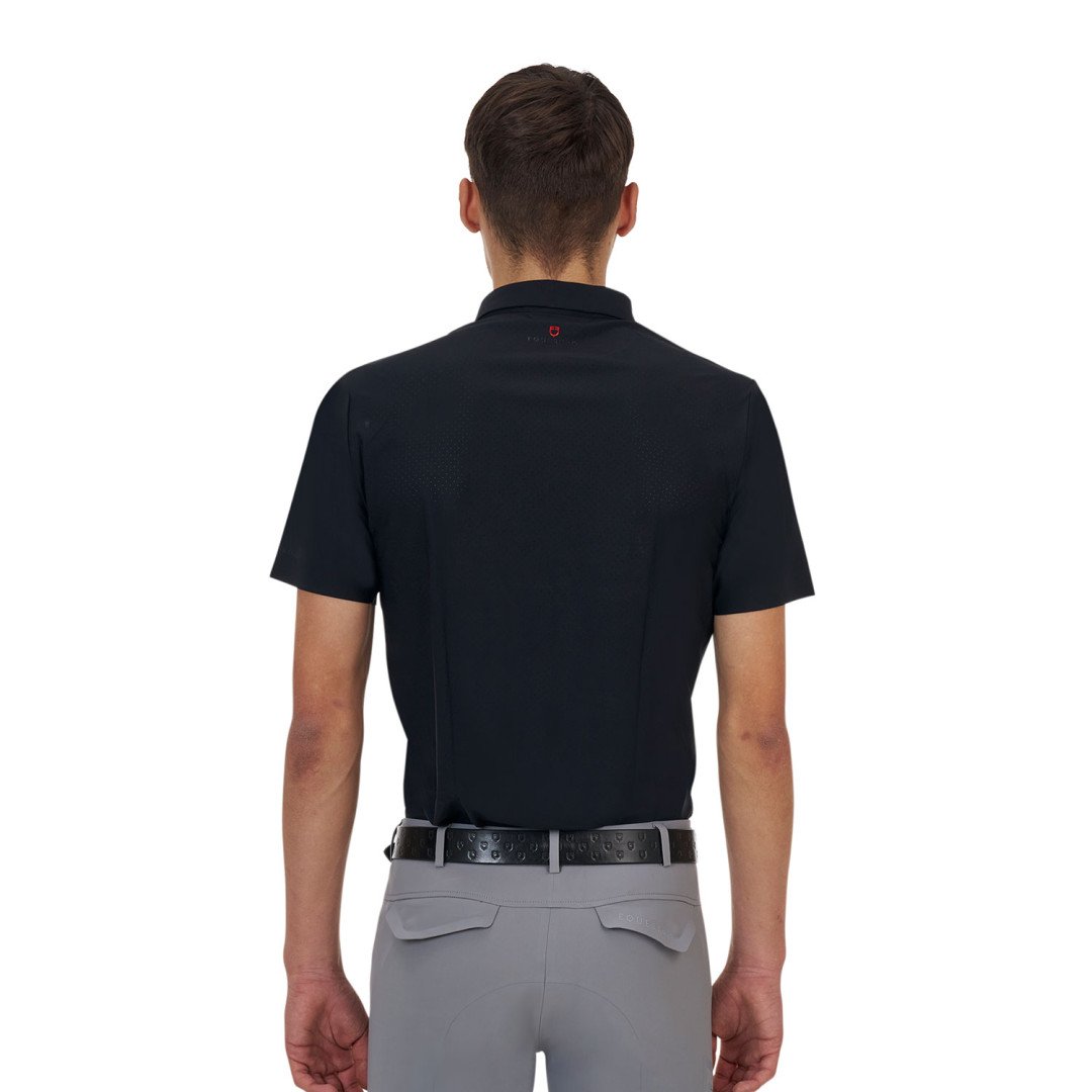 Polo allenamento uomo Equestro Ridertechnology maniche corte e zip