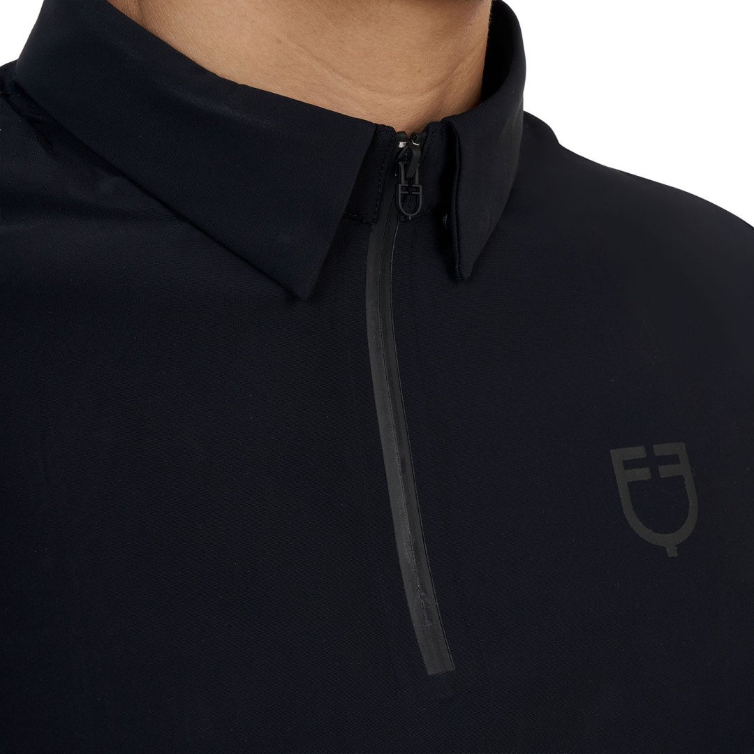 Polo allenamento uomo Equestro Ridertechnology maniche corte e zip