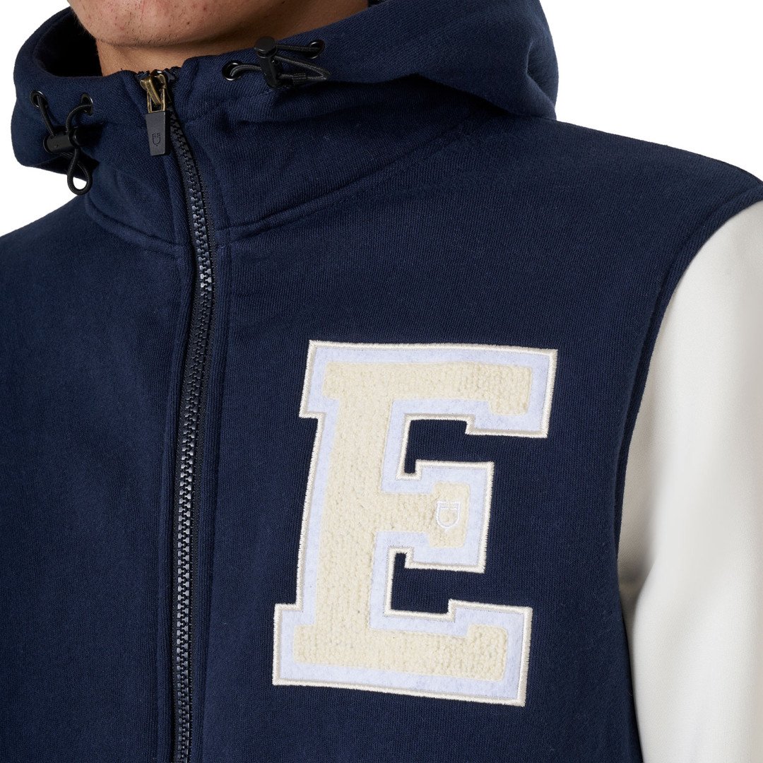 Felpa uomo istituzionale bicolore con zip frontale