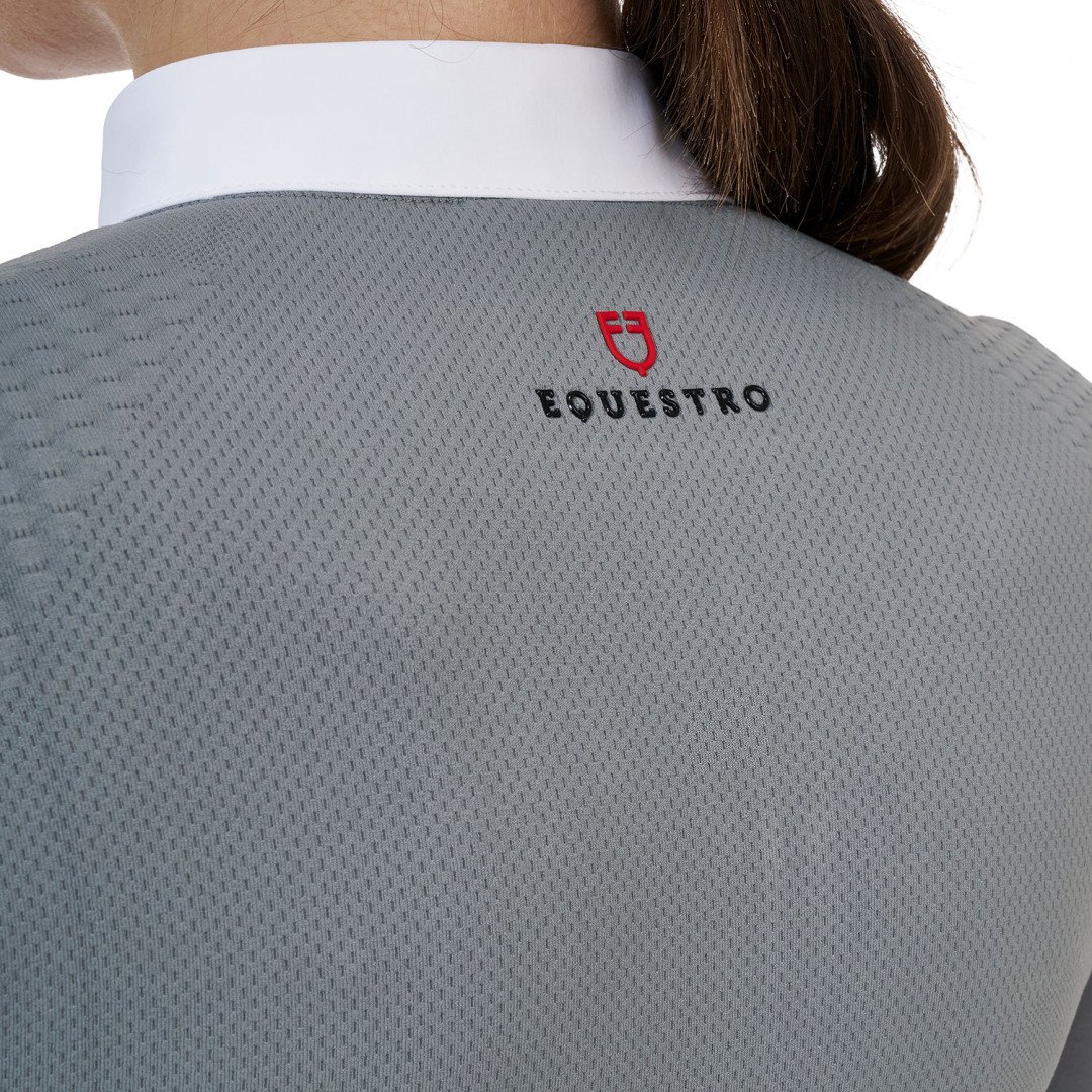 Polo concorso donna Equestro Ridertechnology manica lunga e zip