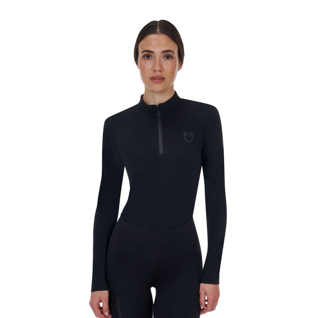 Polo training donna Equestro Ridertechnology manica corta e zip