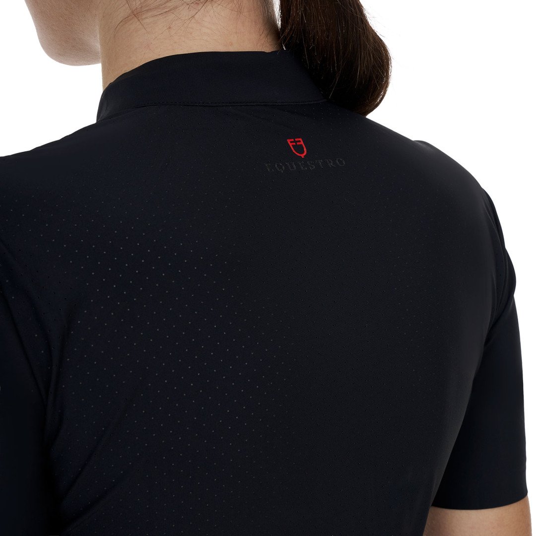 Polo training donna Equestro Ridertechnology manica corta e zip
