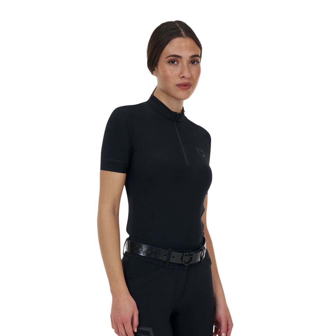 Polo training donna Equestro Ridertechnology manica corta e zip
