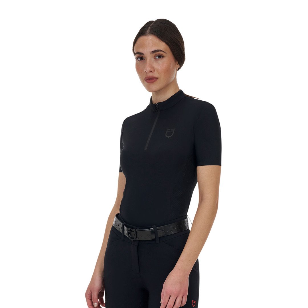 Polo training donna Equestro Ridertechnology manica corta e zip