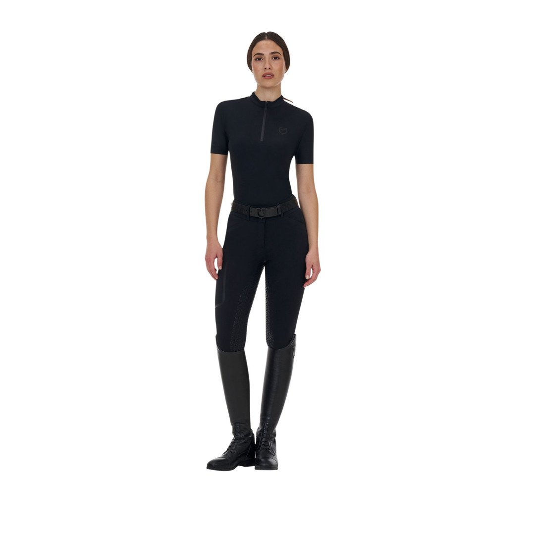 Polo training donna Equestro Ridertechnology manica corta e zip