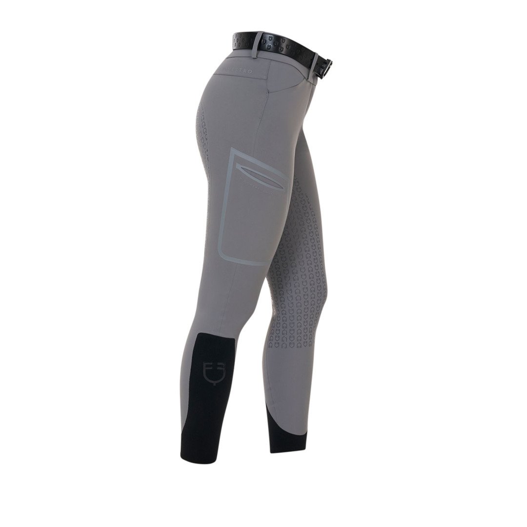 Pantalone slim fit donna vita alta Equestro Ridertechnology cuciture termosaldate