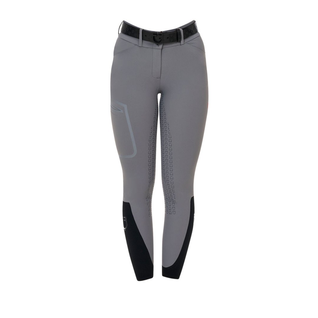 Pantalone slim fit donna vita alta Equestro Ridertechnology full grip