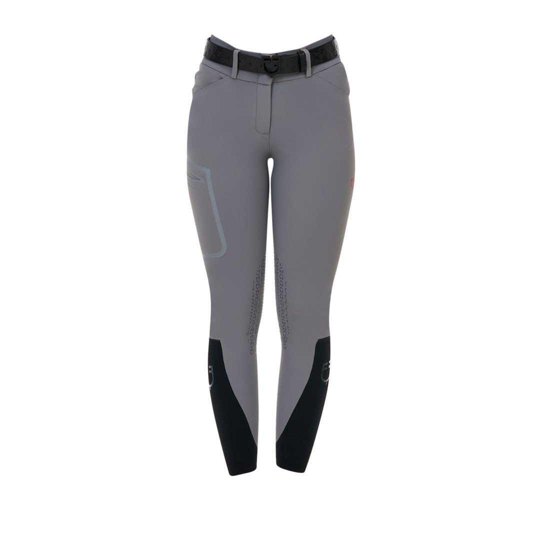Pantalone slim fit donna vita alta Equestro Ridertechnology cuciture termosaldate