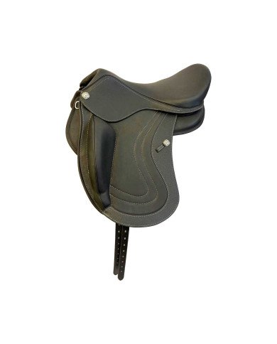 Sella da trekking treeless dressage pro short back 17.5 pollici