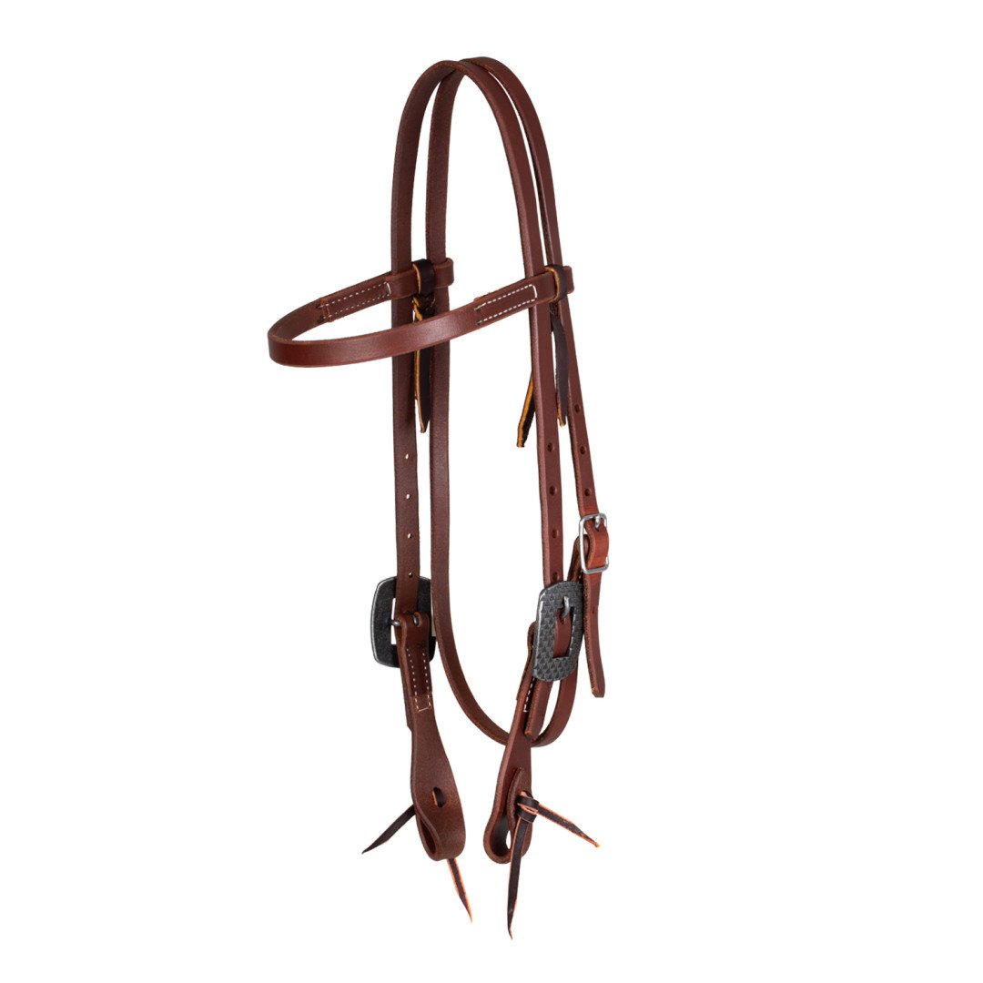 TESTIERA DA RANCH CON FRONTALINO RIFINITO IN CUOIO GRETTO 5/8"