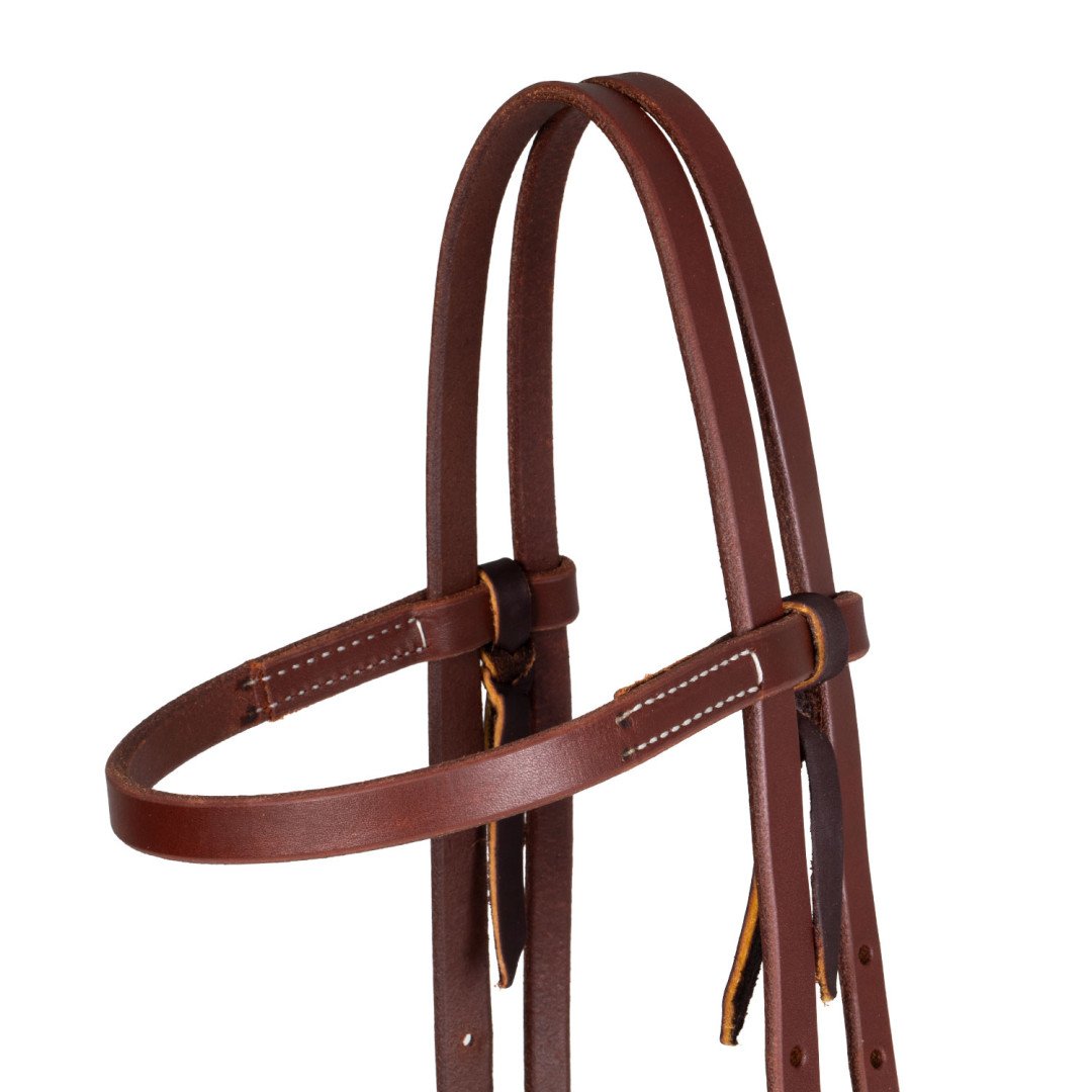 TESTIERA DA RANCH CON FRONTALINO RIFINITO IN CUOIO GRETTO 5/8"
