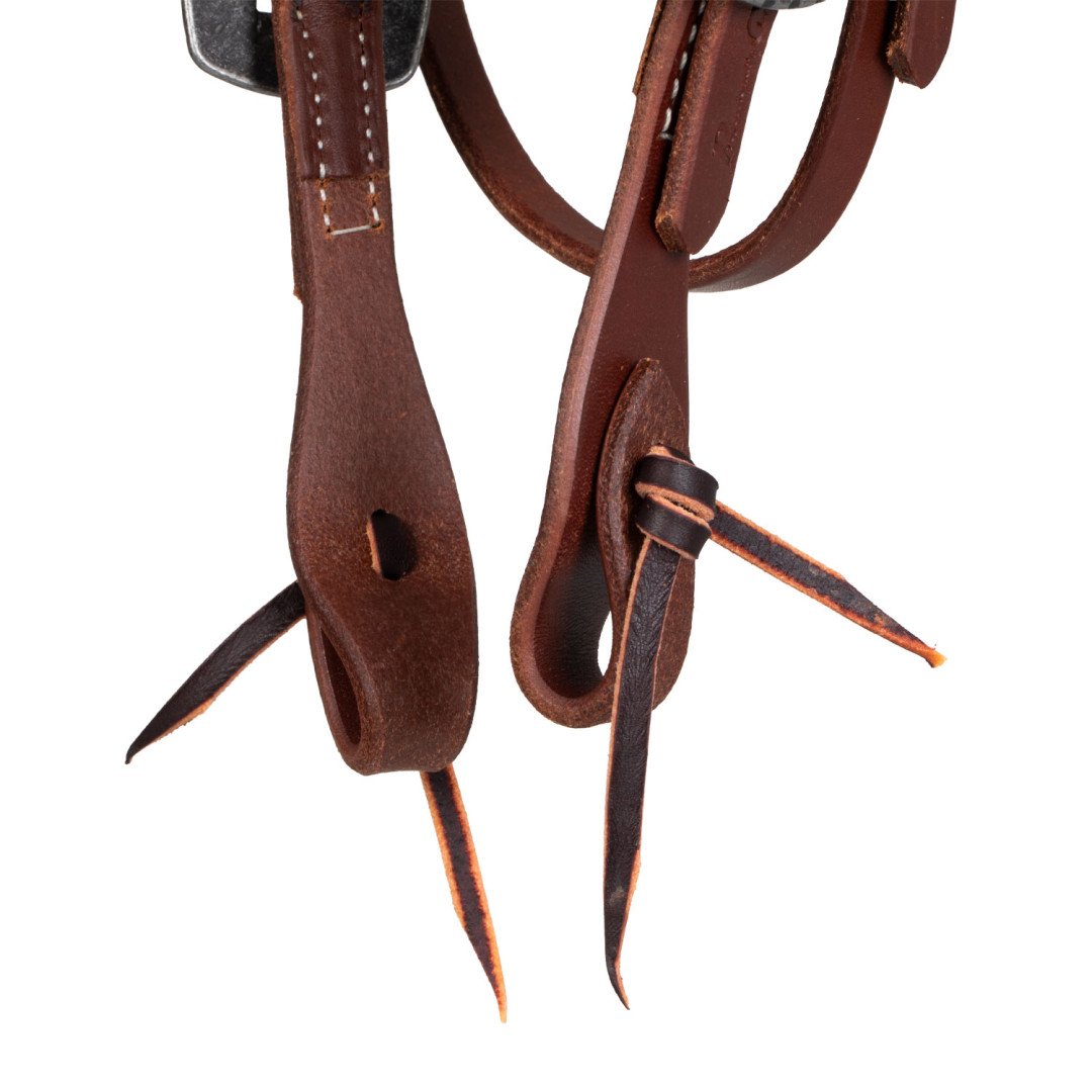 TESTIERA DA RANCH CON FRONTALINO RIFINITO IN CUOIO GRETTO 5/8"