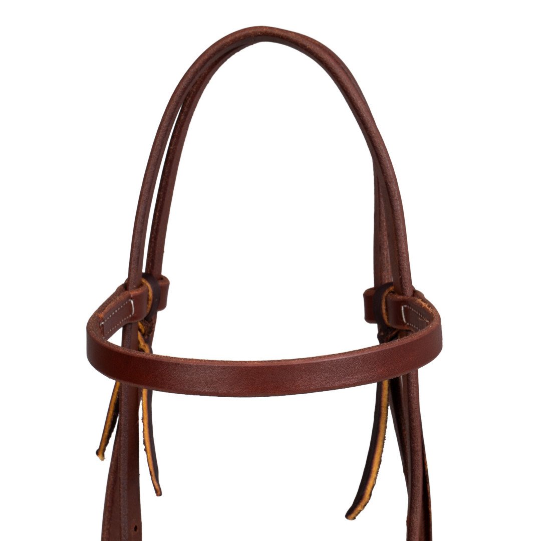 TESTIERA DA RANCH CON FRONTALINO RIFINITO IN CUOIO GRETTO 5/8"