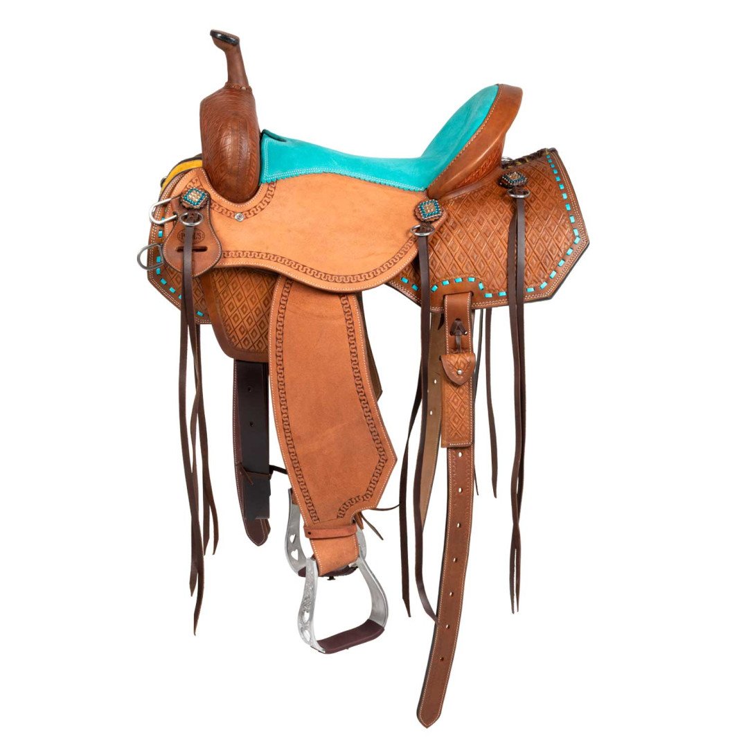 Equitime Selleria Online Sella barrel con seggio turquoise e basket tooling 0,00&nbsp;€