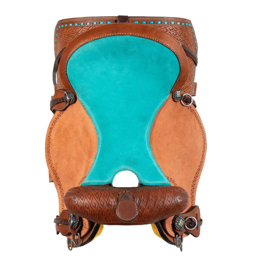 Equitime Selleria Online Sella barrel con seggio turquoise e basket tooling 0,00&nbsp;€